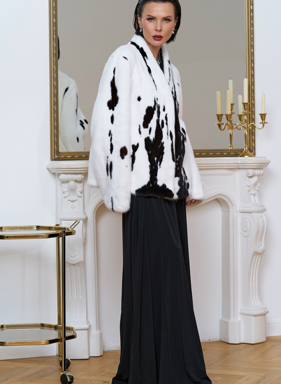 Жакет из меха норки в расцветке "ягуар"