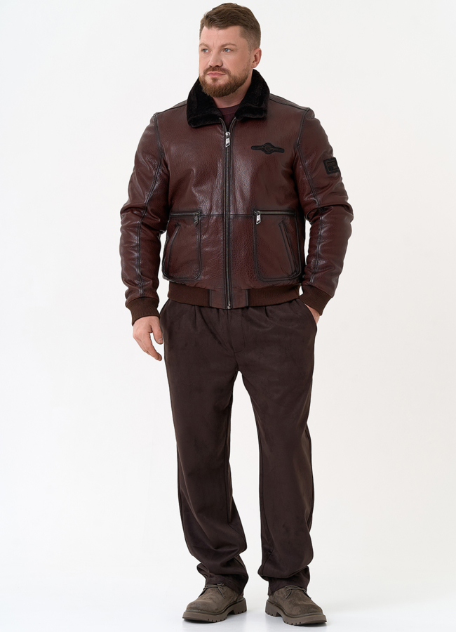 Мужская натуральная дубленка модель № 31794 универмаг малина