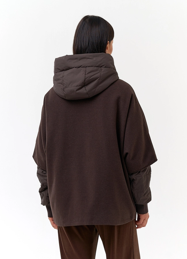 Женская куртка накидка с капюшоном модель № 33799 в кредит