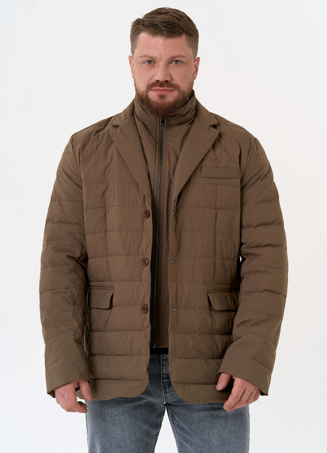 Мужской пуховик со съемной манишкой модель № 31461 универмаг малина