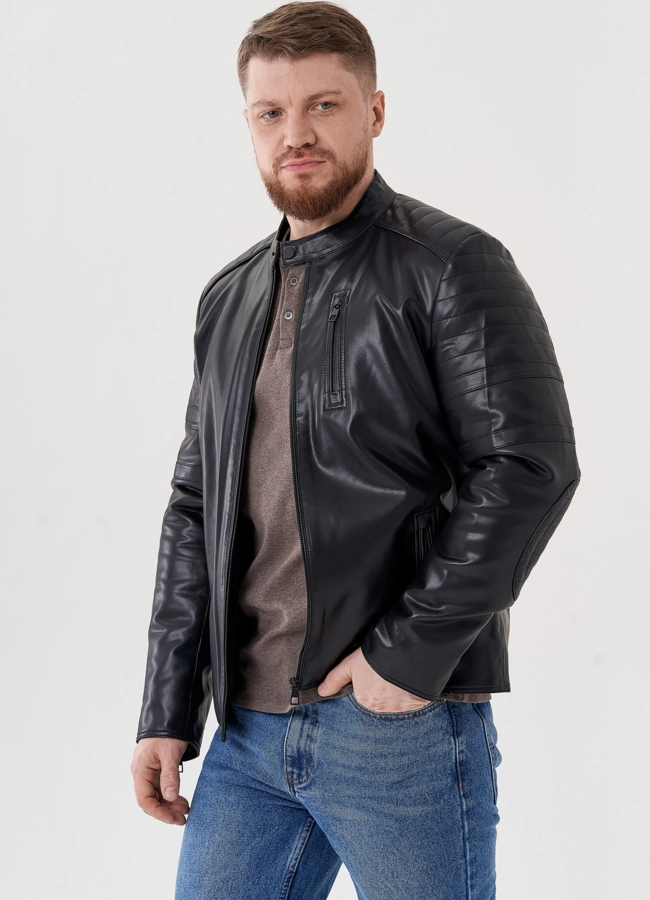 фото Мужская куртка черного цвета  модель № 24464