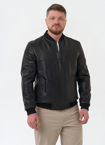 Мужская куртка бомбер из натуральной кожи