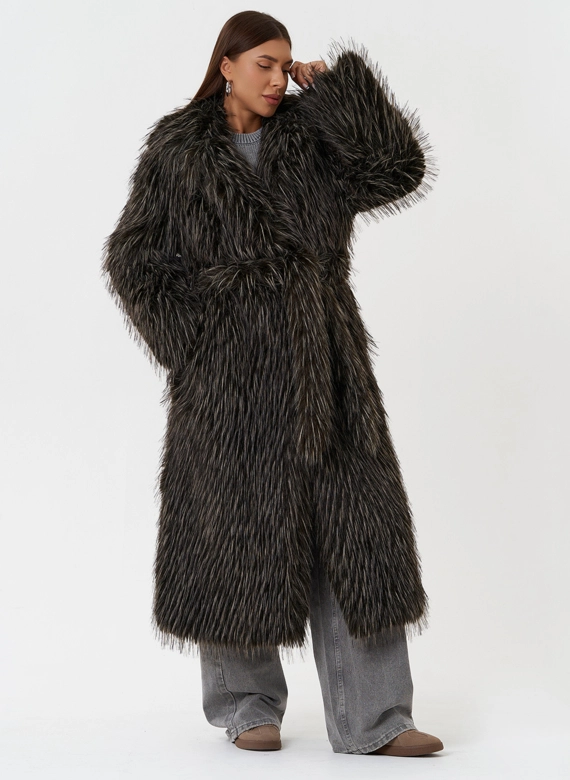 Шуба из эко меха под лису