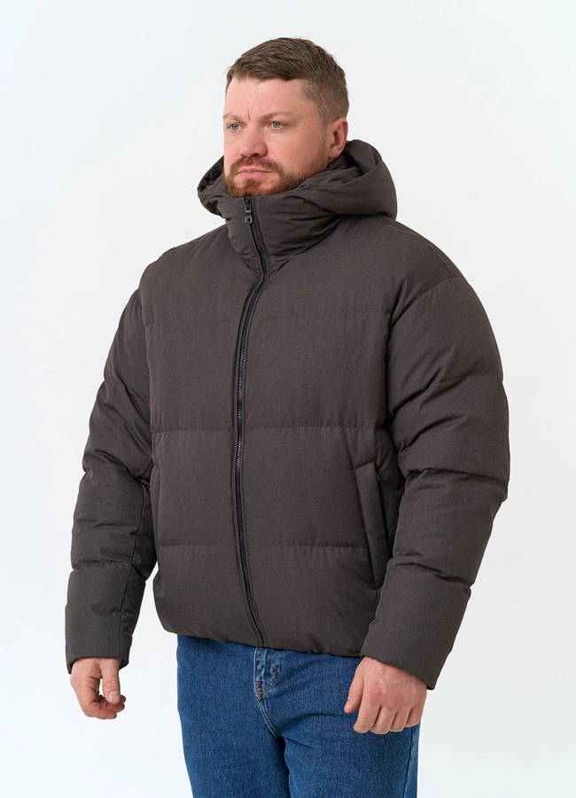 Мужской пуховик с капюшоном  модель № 34383 универмаг малина фото