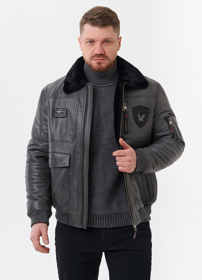 Мужская дубленка  модель № 29049 универмаг малина