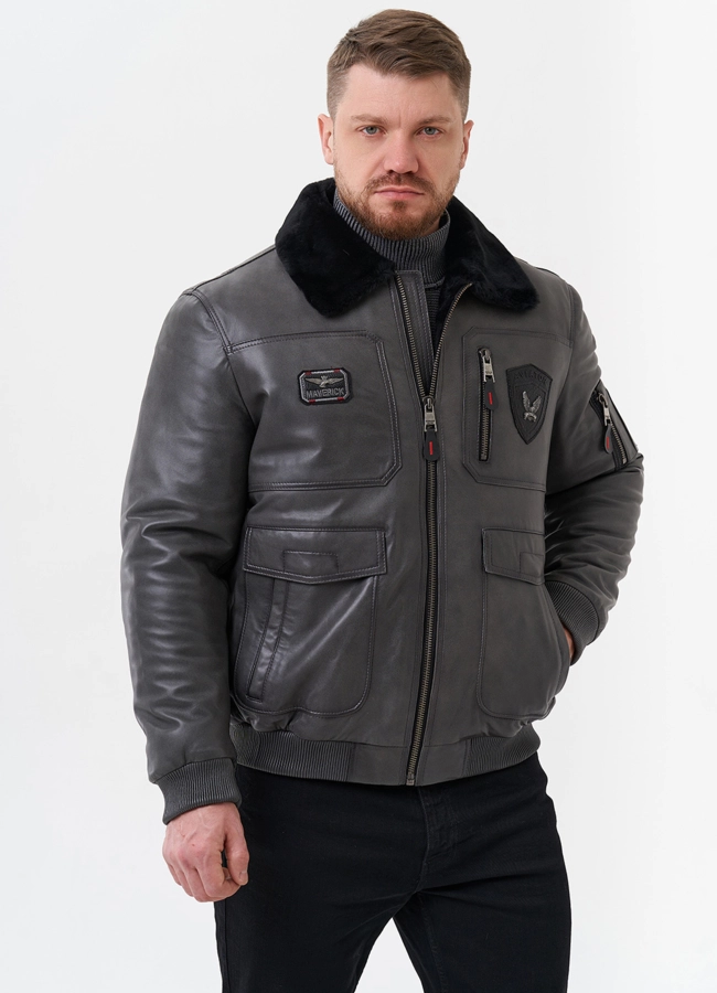 Мужская дубленка  модель № 29049 универмаг малина